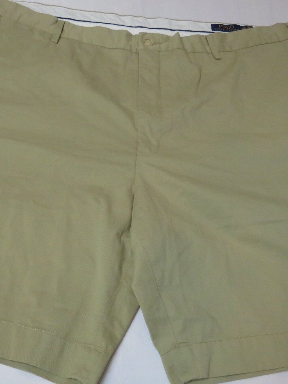 Polo Ralph Lauren Shorts Mens 44B Tan Khaki Stretch Classic Fit Chino Flat Front